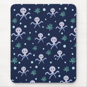 Tintenfisch unter dem Meer Kinder Muster Mousepad