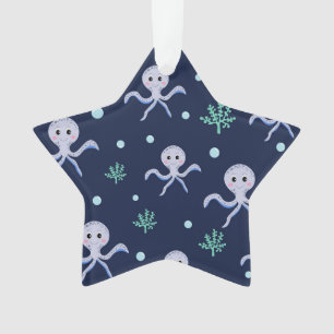 Tintenfisch unter dem Meer Kinder Muster Ornament