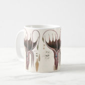Tintenfisch, Vintage Meerestiere Kaffeetasse (Vorderseite Links)