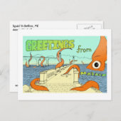 Tintenfisch vs Belfast, ME Postkarte (Vorne/Hinten)