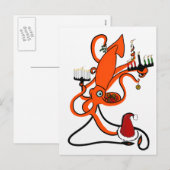 Tintenfisch Winterurlaub Feiertagspostkarte (Vorne/Hinten)