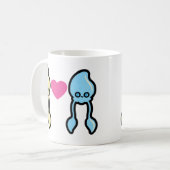 Tintenfische in der Liebe Kaffeetasse (Vorderseite Links)