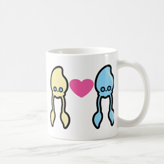 Tintenfische in der Liebe Kaffeetasse (Rechts)