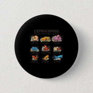 Tintenfische Oktopus Liebhaber Ozean Meer Tier Bio Button
