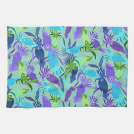 Tintenfische überall! geschirrtuch