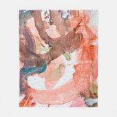 Tintenflecken auf weißem Paperabstract, Acryl, Kun Fleecedecke (Vorderseite)