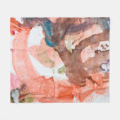 Tintenflecken auf weißem Paperabstract, Acryl, Kun Fleecedecke (Vorderseite (Horizontal))