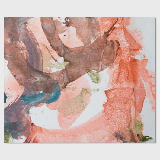 Tintenflecken auf weißem Paperabstract, Acryl, Kun Geschenkpapier (Flach)