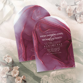 Tintenfluss Hochzeit Burgund Arch ID762 Einladung