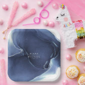 Tintenfluss Hochzeitblauer ID762 Pappteller (Party)