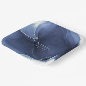 Tintenfluss Hochzeitblauer ID762 Pappteller (Gewinkelt)