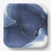 Tintenfluss Hochzeitblauer ID762 Pappteller (Vorderseite)