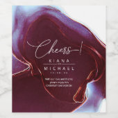 Tintenfluss Hochzeitburgund ID762 Weinetikett (Einzelnes Label)