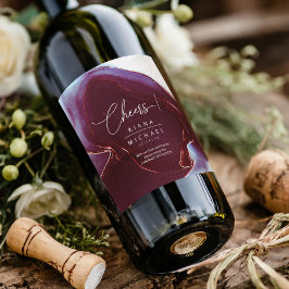 Tintenfluss Hochzeitburgund ID762 Weinetikett