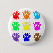 Tintenkleber-Spritzer-Dog-Muster Button (Vorderseite)