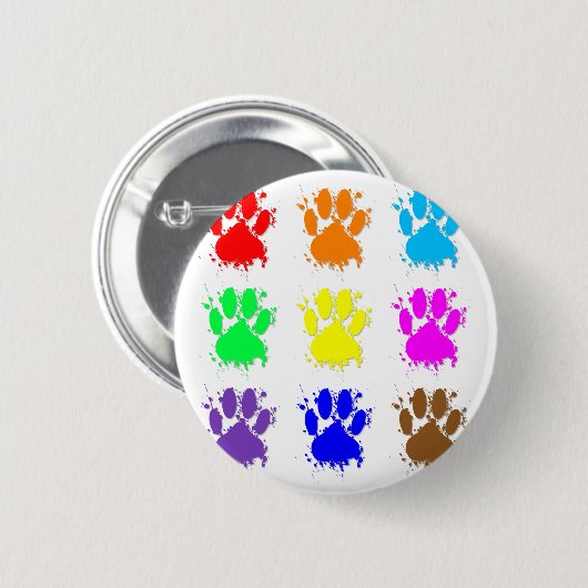 Tintenkleber-Spritzer-Dog-Muster Button (Vorne & Hinten)