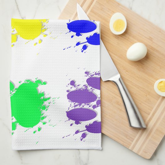 Tintenkleber-Spritzer-Dog-Muster Geschirrtuch (Viertel Falte)