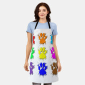 Tintenkleber-Spritzer-Dog-Muster Schürze (Getragen)