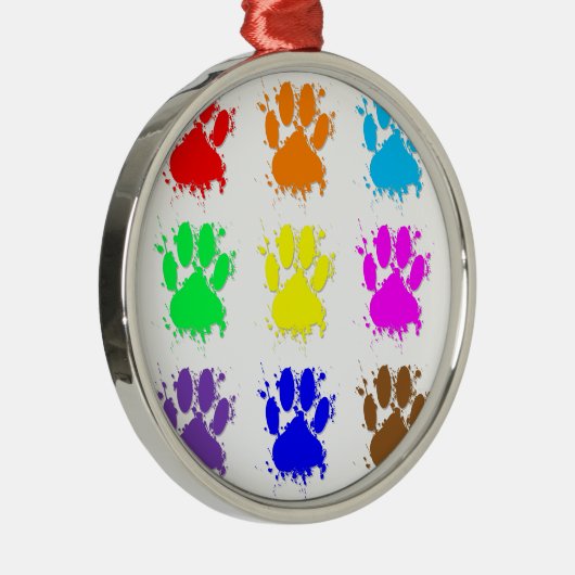 Tintenkleber-Spritzer-Dog-Muster Silbernes Ornament (Rechts)