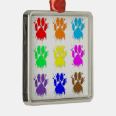 Tintenkleber-Spritzer-Dog-Muster Silbernes Ornament (Rechts)