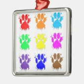 Tintenkleber-Spritzer-Dog-Muster Silbernes Ornament (Links)