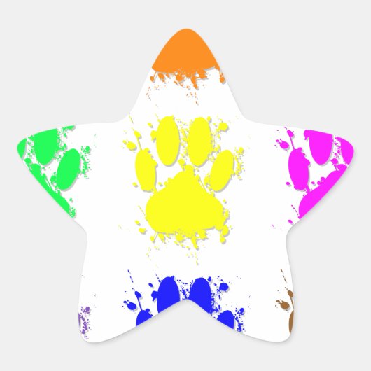 Tintenkleber-Spritzer-Dog-Muster Stern-Aufkleber (Vorderseite)