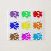 Tintenkleckse Hundpfoten-Muster Puzzle (Horizontal)