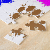 Tintenkleckse Hundpfoten-Muster Puzzle (Seite)