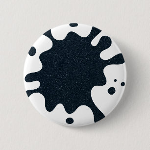 Tintenkleckse Weiß & Holzkohle Knopf – Anpassbar Button