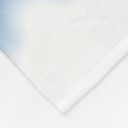 Tintenkleks Ombre Blau Fleecedecke (Ecke)