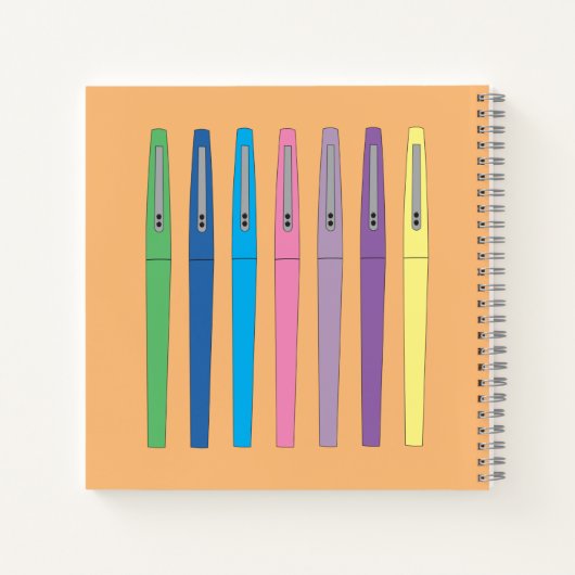 Tintenpatronen Doodle Light Orange Sketchbook Notizblock (Rückseite)