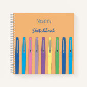 Tintenpatronen Doodle Light Orange Sketchbook Notizblock (Vorderseite)