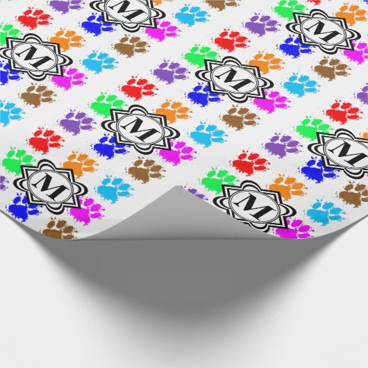 Tintenpatronen für Spritzer mit Monogramm Geschenkpapier (Ecke)