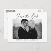 Tintenpatronenkalligraphie Schwarzweiß Save the Da Postkarte (Vorne/Hinten)