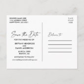 Tintenpatronenkalligraphie Schwarzweiß Save the Da Postkarte (Rückseite)