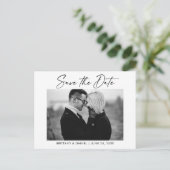 Tintenpatronenkalligraphie Schwarzweiß Save the Da Postkarte (Stehend Vorderseite)