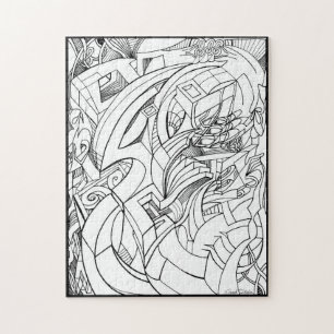 Tintenpuzzle zeichnend puzzle