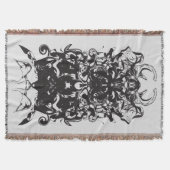 Tintenstapel Schwarz Symmetrische Abstrakt Decke (Vorderseite)