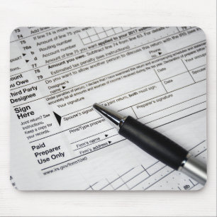 Tintenstift in IRS-Steuerform Mousepad