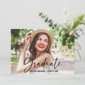 Tintenstift-Kalligrafie Script-Foto-Abschluss Ankündigung (Stehend Vorderseite)