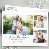 Tintenstift Skript Couple 3 Foto Save the Date Postkarte