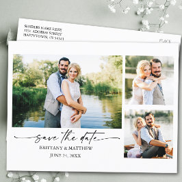 Tintenstift Skript Couple 3 Foto Save the Date Postkarte