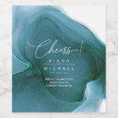 Tintenstrahl Hochzeit Aquamarin ID762 Weinetikett (Einzelnes Label)