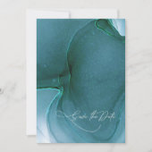 Tintenstrahl Hochzeit Speichern Sie das Datum Aqua Save The Date (Vorderseite)