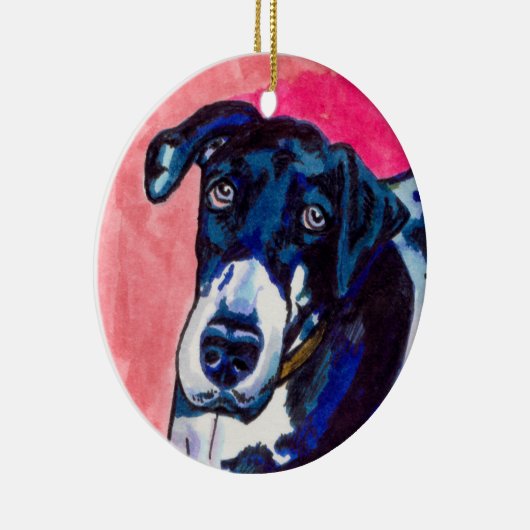 Tintenzeichnen der Kunst des großen Dänen Keramikornament (Rechts)