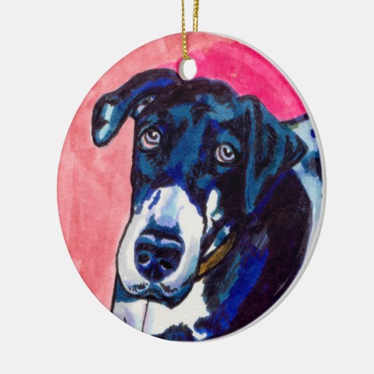 Tintenzeichnen der Kunst des großen Dänen Keramikornament (Links)