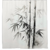 Tintenzeichnung Bamboo Duschvorhang (Vorderseite)