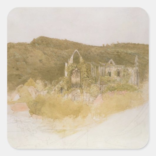 Tintern Abbey Quadratischer Aufkleber (Vorderseite)