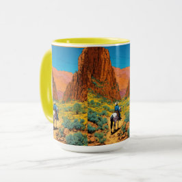 Tintin Style Cowboy | Lebhafte Canyon Szene Tasse