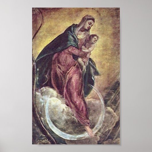 Tintoretto Crescent Moon Madonna Maria Apokalypse Poster (Vorne)
